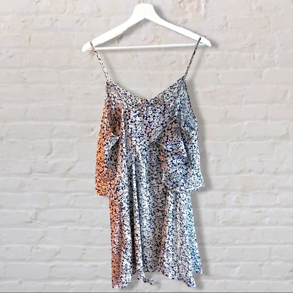 Flowy Floral Dress - Mini Length - Picture 2 of 3